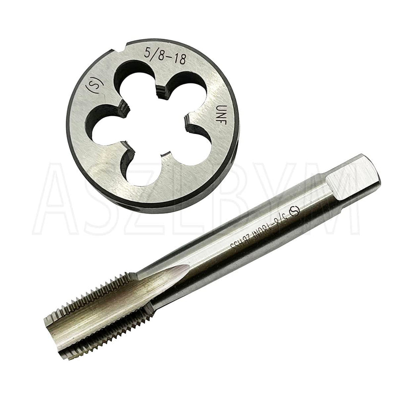 [Australia - AusPower] - 5/8-18 Tap And Die Set, UNF Machine Thread Tap And Round Thread Die Right Hand HSS Taper 