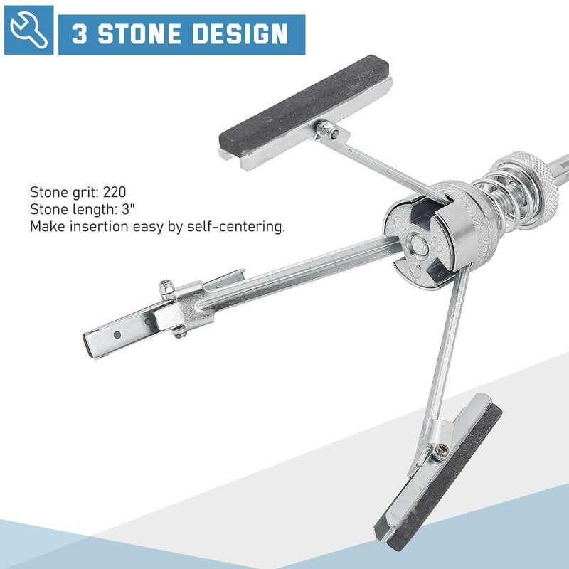 [Australia - AusPower] - ATPEAM Engine Cylinder Hone Tool Adjustable Deglazer Set for Grinding Holes from 2" to 7" Diameter with Extra 3-Piece 3" Long Stones 220 Grit 