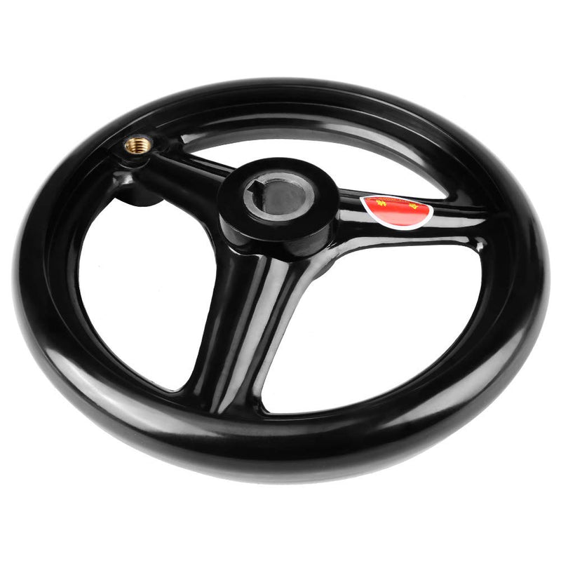 [Australia - AusPower] - 3 Spoke Hand Wheel Round, Handwheel with Revolving Handle for Lathe Milling Machine 7.8 Diameter Black 