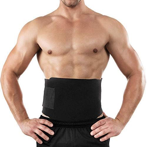 [Australia - AusPower] - Ohuhu Waist Trimmer, Adjustable Neoprene Ab Trainer Belt for Back Support, Sweat Wrap, Sweat Enhancer, Weight Loss, Fits Up to 40 Inches, for Men & Women 