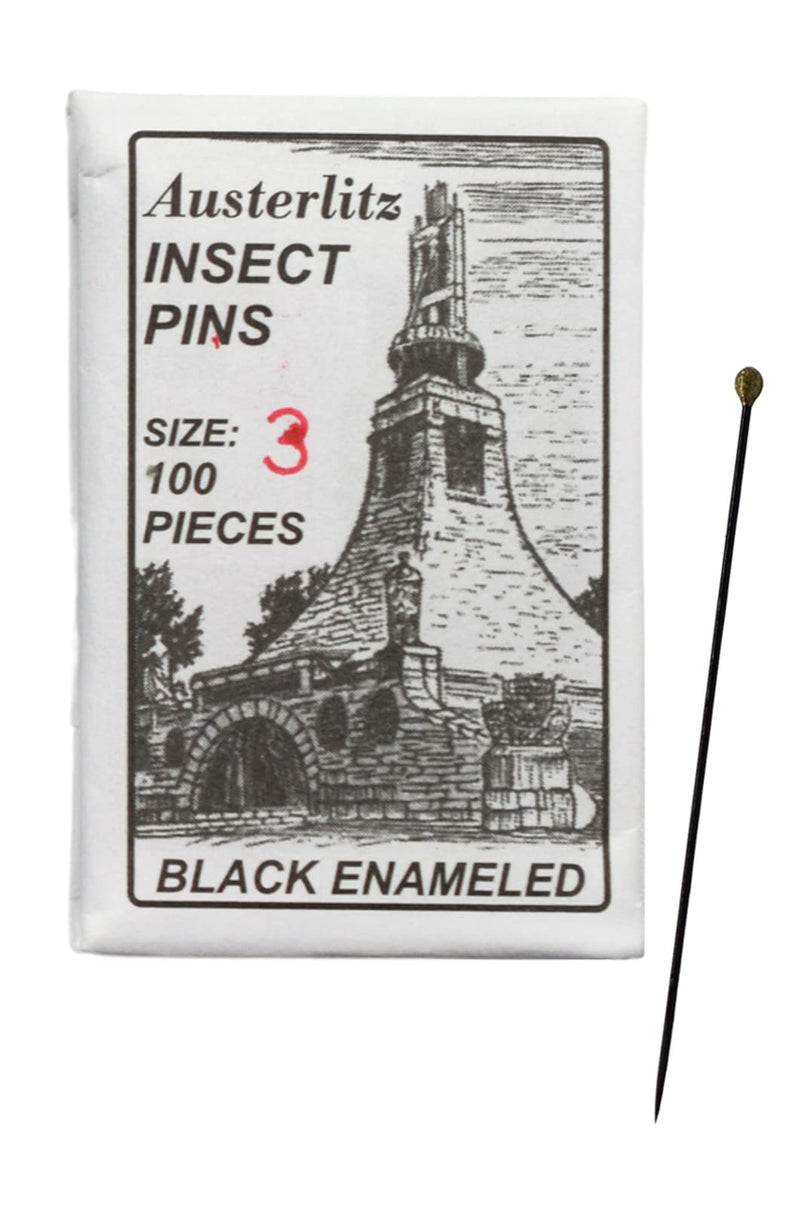 [Australia - AusPower] - 100PK Premium Insect Entomology Dissection Pins, Size 3 - Museum Grade 