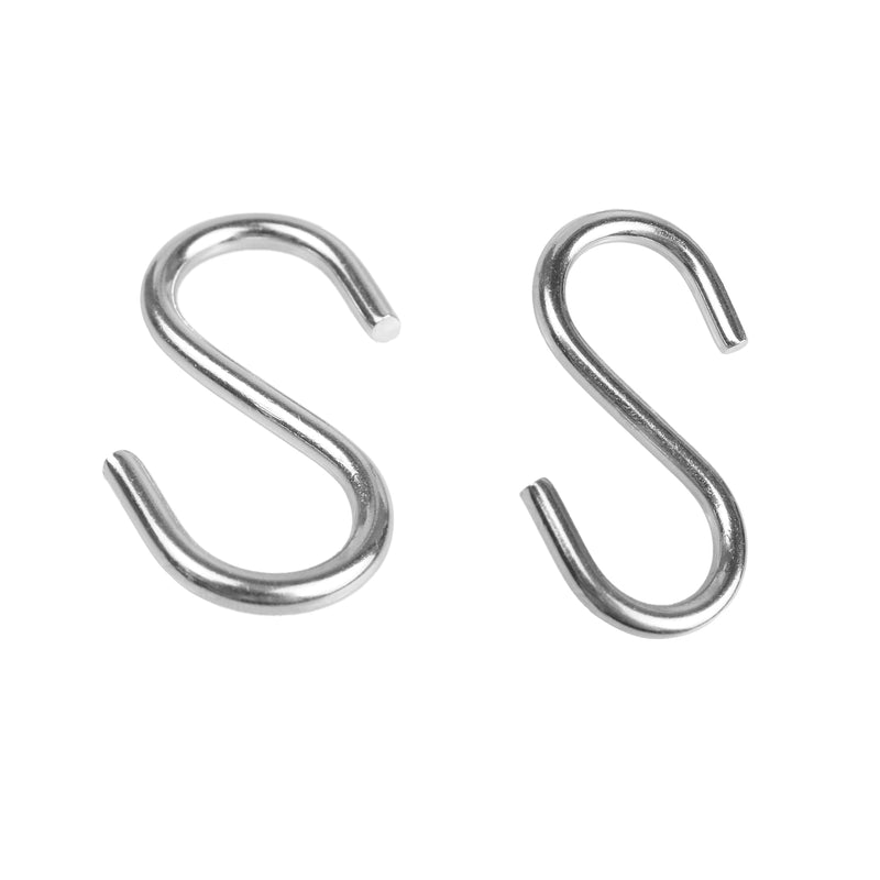 [Australia - AusPower] - 32PCS 1-1/2 Inch 304 Stainless Steel S Hooks, Heavy Duty M3 Hanging Hooks Mini S Shaped Hangers, Curtain Hanging Connectors S Shaped Utility Hooks 1.55inch 