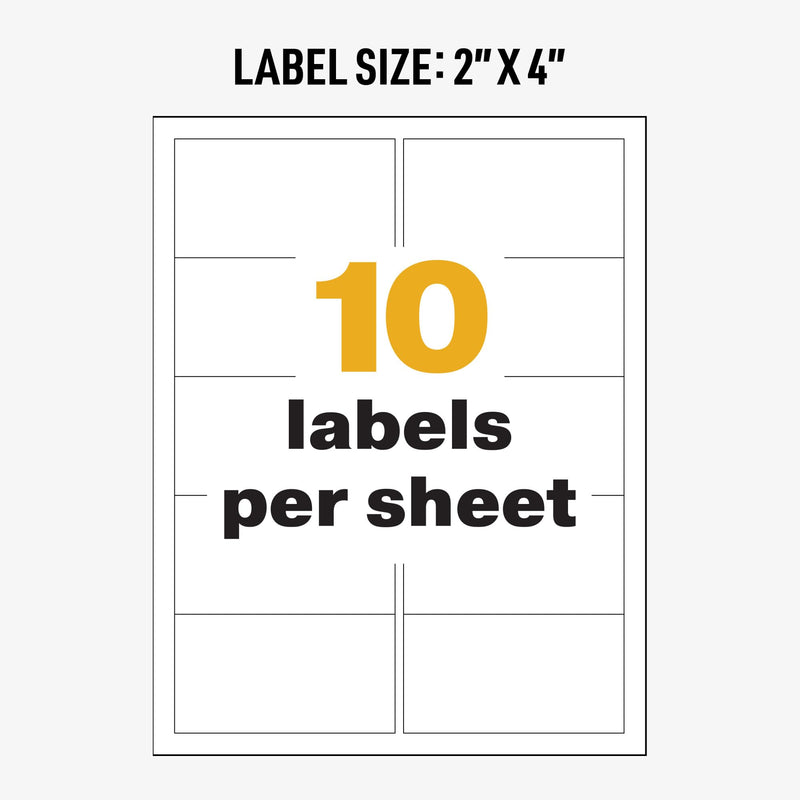 [Australia - AusPower] - Avery UltraDuty GHS Chemical Labels for Laser Printers, Waterproof, UV Resistant, 2 x 4, 500 Pack (60505) 1 Pack 