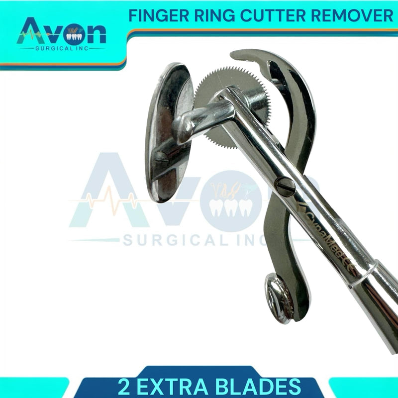 [Australia - AusPower] - Finger Ring Removal Cutters with Lever Guard - First Aid, Fire Rescue, EMT Tool, Finger Ring Cutting Plier Style Device, Circular Rotating Blade (Chrome) Chrome 