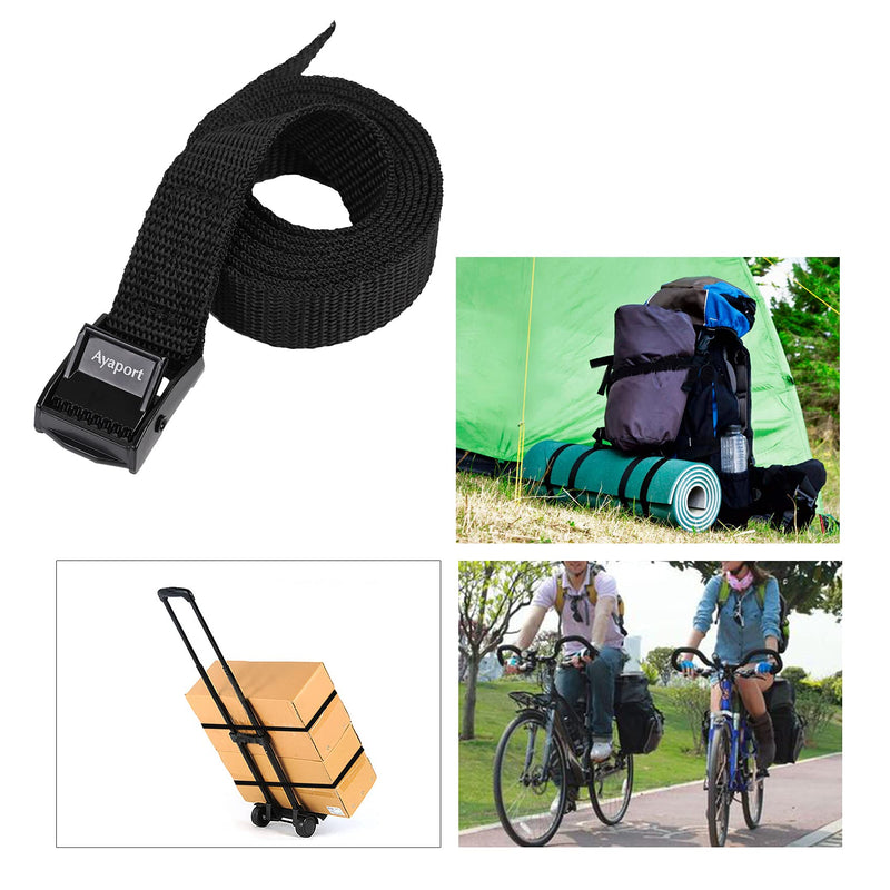 [Australia - AusPower] - Ayaport Lashing Straps with Buckles Adjustable Cam Buckle Tie Down Cinch Strap for Packing Black 4 Pack 0.75'' x 6' 