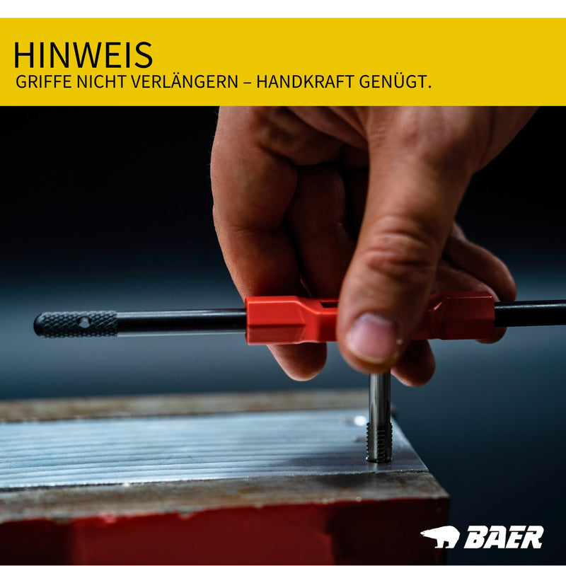 [Australia - AusPower] - BAER Adjustable Pro Tap Wrench Size 1.1/2 | M 1-12 | 1/16-1/2 | G 1/8 Made of Premium Die-Cast - Holder for Taps - Thread Cutting - Thread Tool GR. 1.1/2 | M 1-12 | 1/16-1/2 | G 1/8 
