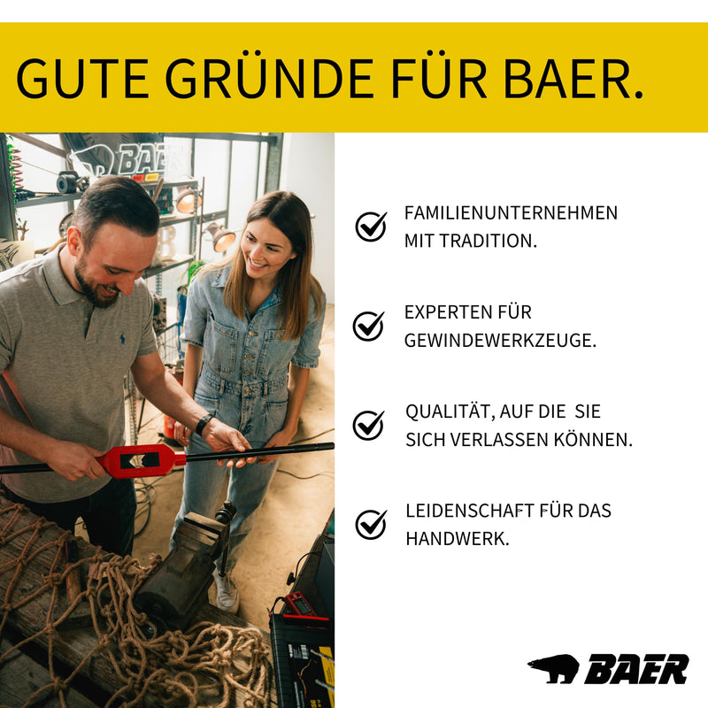[Australia - AusPower] - BAER Adjustable Pro Tap Wrench Size 1.1/2 | M 1-12 | 1/16-1/2 | G 1/8 Made of Premium Die-Cast - Holder for Taps - Thread Cutting - Thread Tool GR. 1.1/2 | M 1-12 | 1/16-1/2 | G 1/8 