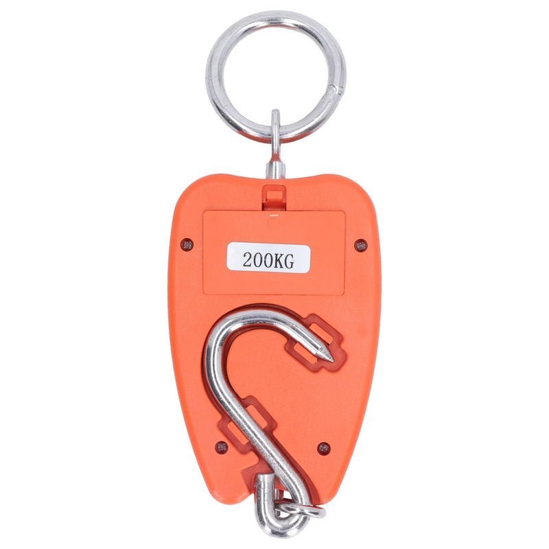 [Australia - AusPower] - Electronic Hook Scales with 200 kg Capacity, Portable Hanging Scale with LCD Screen, Stainless Steel Material for Hunting, Fishing, Workshop, Family 