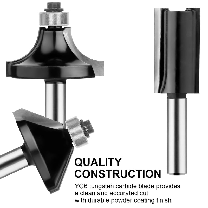 [Australia - AusPower] - BAIDETS Pro 15-Piece Milling Cutter Set for Wood - Carbide Cutter Set, Accessories Router with 8 mm Shank 15 tlg. 8mm-Schaft 