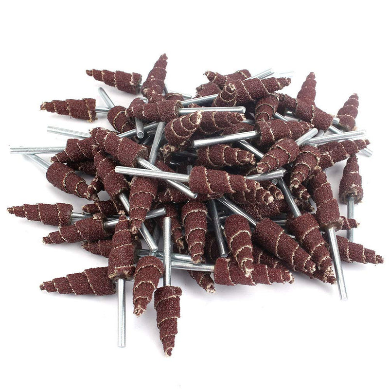 [Australia - AusPower] - 20Pcs 3x12mm 240 Grit Mounted Point Cone Shape Abrasive Sandpaper Deburring Sanding Polishing Flap Wheel Grinding Head with 1/8" Shank for Grinding and Polishing for Rotary Tool 