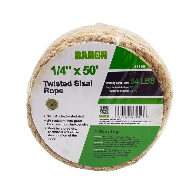 [Australia - AusPower] - Rope SISAL Twisted 1/4INX50FT 53800 