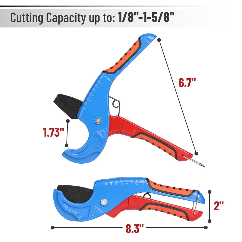 [Australia - AusPower] - Bates- PEX Pipe Cutter, Cutting Range 1/8"-1-5/8", PEX Tool, PEX Tools, Rubber Hose Cutter Tool, PEX Cutter Tool, PEX Cutters, Plastic Pipe Cutter, Pipe Cutters Plumbing, Tube Cutter 