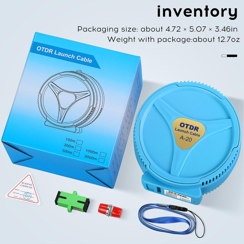 [Australia - AusPower] - OTDR Launch Cable Box SCUPC-SCAPC 500m OTDR Transmission Cable Box 9/125um Single-Mode Fiber Optic Tester Optical Fiber Dead Zone Eliminator FTTH Testing Tool 
