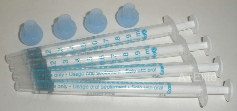 [Australia - AusPower] - BAXA ExactaMed Oral Liquid Medication Syringe 1cc/1mL 4/PK Clear Medicine Dose Dispenser With Cap Exacta-Med BAXTER Comar Latex Free 