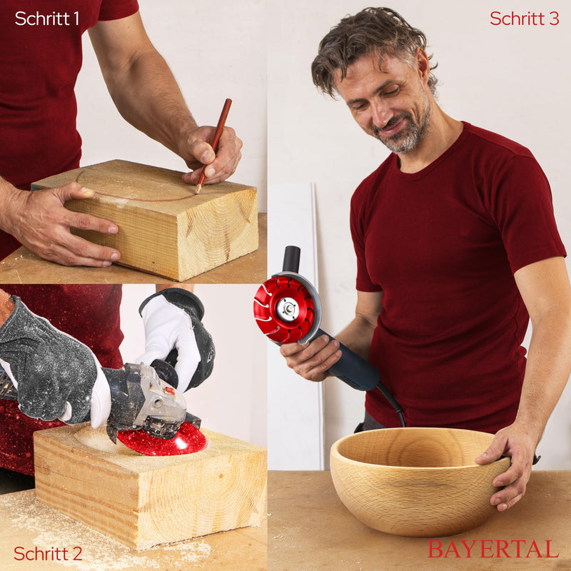 [Australia - AusPower] - BAYERTAL® Rasp Disc 125 mm - Wood Grinding Disc for Angle Grinder | Flex Disc, Milling Disc, Sanding Disc, Wood Milling Wheel for Fast Sanding & Milling Raspel Ø 125 x 22,23 mm 