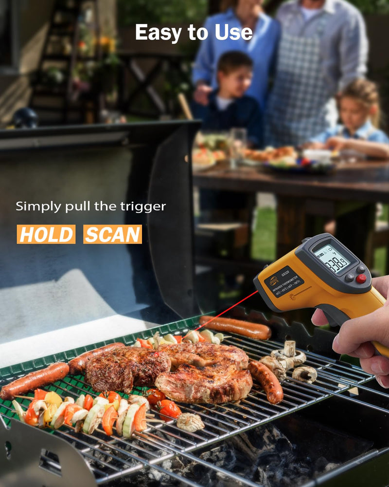 [Australia - AusPower] - Infrared Thermometer, Digital Laser Thermometer, Non-Contact Surface Temperature Gun for Measuring Cooking Food Pizza Oven Grill 