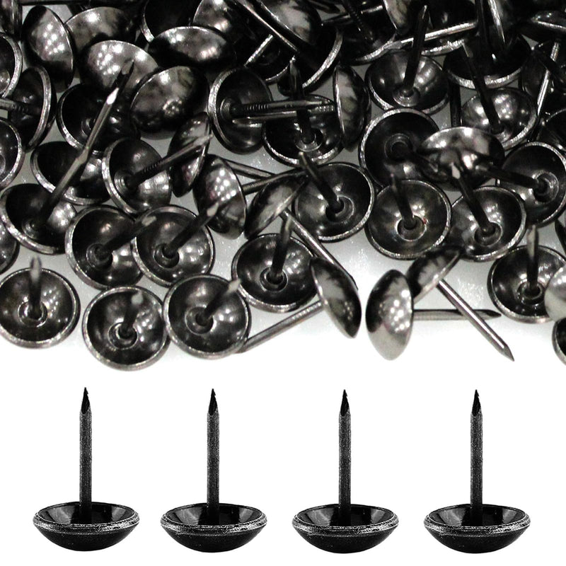 [Australia - AusPower] - 500Pcs Upholstery Tacks, BetterJonny Decorative Furniture Nails Pins 17X11MM Black Metal Thumb Tacks for Upholstered Furniture Cork Board, Home Decor 