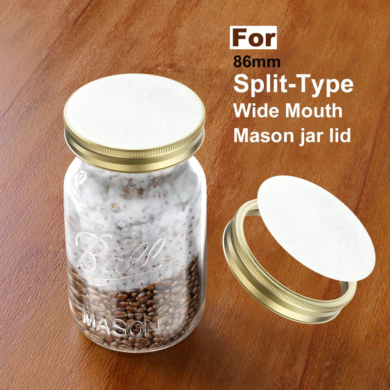 [Australia - AusPower] - Synthetic Filter Paper Stickers, 82mm 0.3μm PTFE Filter Disc Strong Adhesive Wide Mouth Mason Jar Lids Mushroom Growing (Pack of 18) 