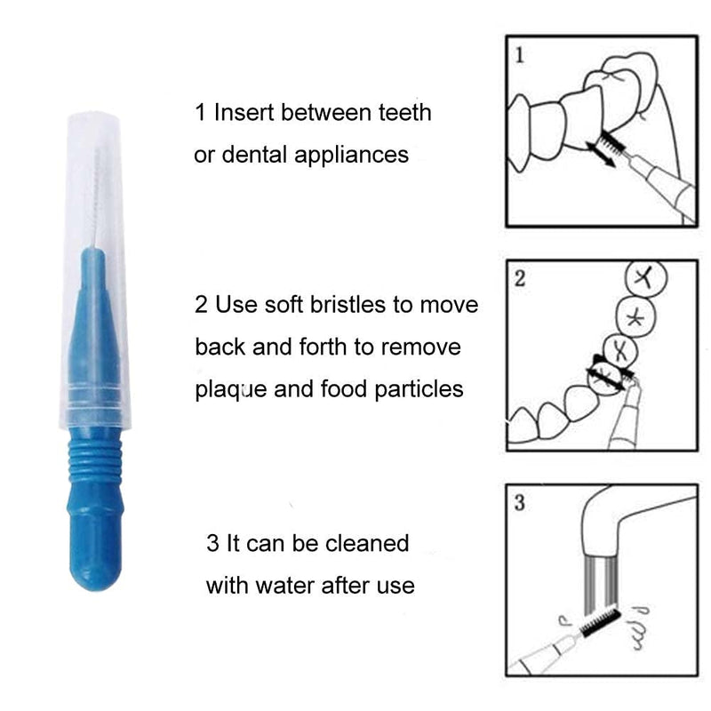 [Australia - AusPower] - 50pcs Soft Interdental Brush Teeth Dental Picks Floss Brush Refill Flosser Toothpick Cleaners Cleaning Tool - Blue 