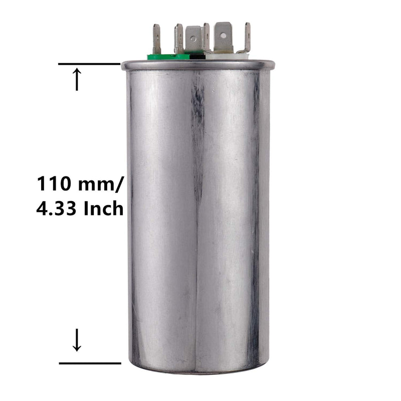 [Australia - AusPower] - BOJACK 55+15 uF ±6% 55/15 MFD 370/440 VAC CBB65B Dual Run Start Round Capacitor for Condenser Straight Cool or Heat Pump Air Conditioner or AC Motor and Fan Starting 