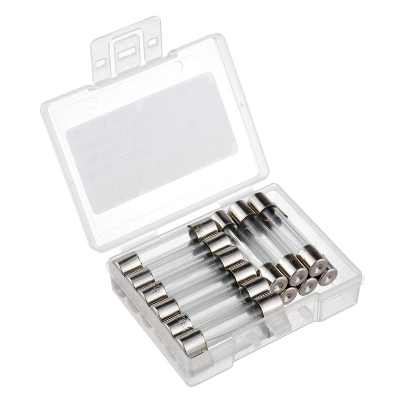 [Australia - AusPower] - BOJACK 6x30mm 15 A 15 amp 250 V 0.24x1.18 Inch Volt F15AL250V Fast-Blow Glass Fuses(Pack of 18 Pcs) 