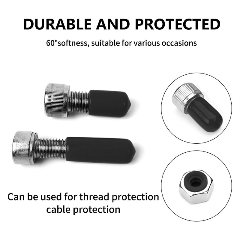 [Australia - AusPower] - 24 Pcs Round Rubber End Caps, 4/5" (20mm) ID Vinyl Flexible Screw Thread Protectors, Black Bolt End Caps for Metal Tubing Rod Bolt 20mm 24 