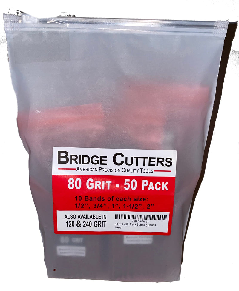 [Australia - AusPower] - 50 Pack 80 Grit Replacement Sanding Sleeves for Rubber Drum kit 1/2" 3/4" 1" 1-1/2" 2" Inch Aluminum Oxide Woodworking Drill Rotary Sander-Drum 1/4" Drive spindel Abrasive 