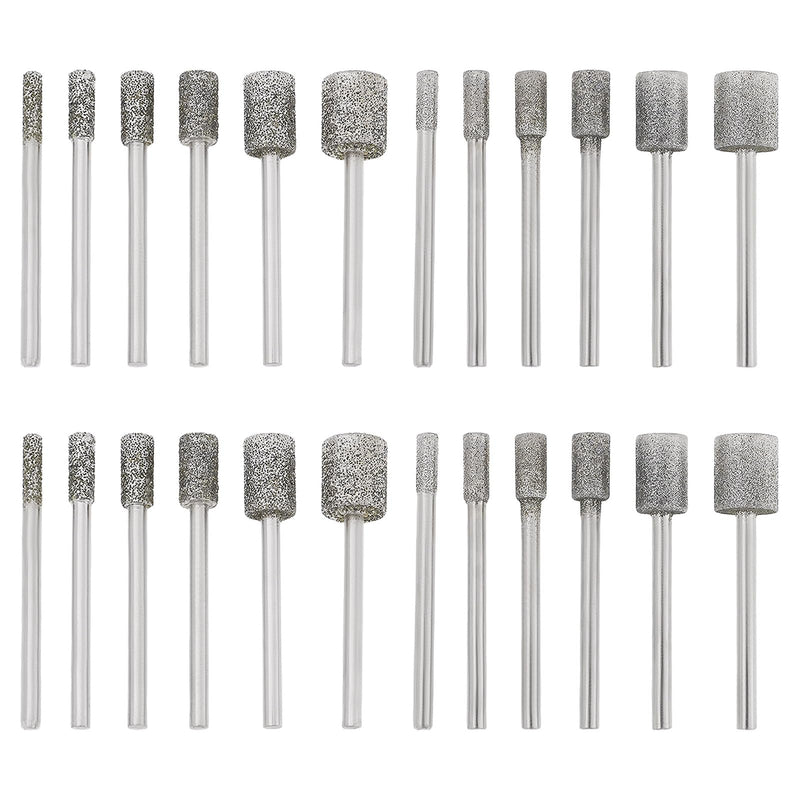 [Australia - AusPower] - Briny River 24-Piece 1/8 Inch Diamond Grinding Insert Compatible with Dre-mel for Engraving Polishing and Grinding (10 mm, 8 mm, 6 mm, 5 mm, 4 mm, 3 mm) 