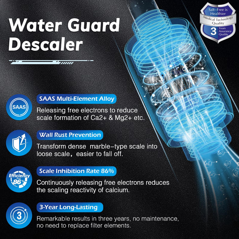[Australia - AusPower] - Salt Free Water Descaler, Water Heater Softener, Prevent Scale Buildup On Water Heaters, Faucet, Smart Toilet & Washer, Scale Inhibitor Inline Water Descaler System, 1/2" Connector K1 