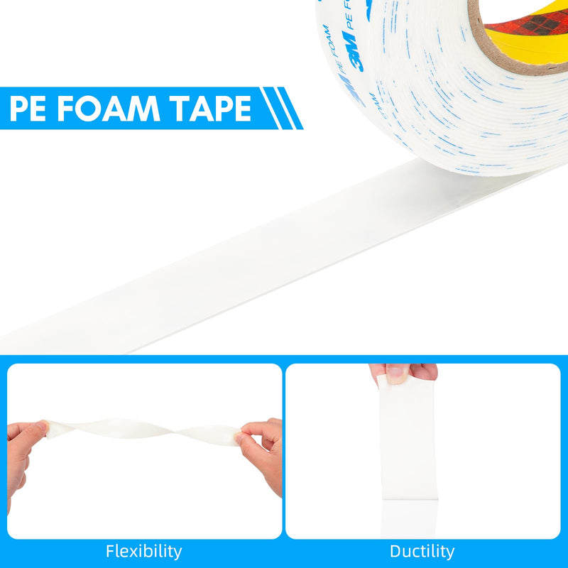 [Australia - AusPower] - 3M Double Sided Tape 0.5 in x 16.4ft Tape PE Foam Tape Strips for Crafts Picture Hanging Poster Alarm Sensor Arts DIY Home Deco 0.5"x16.4Ft 