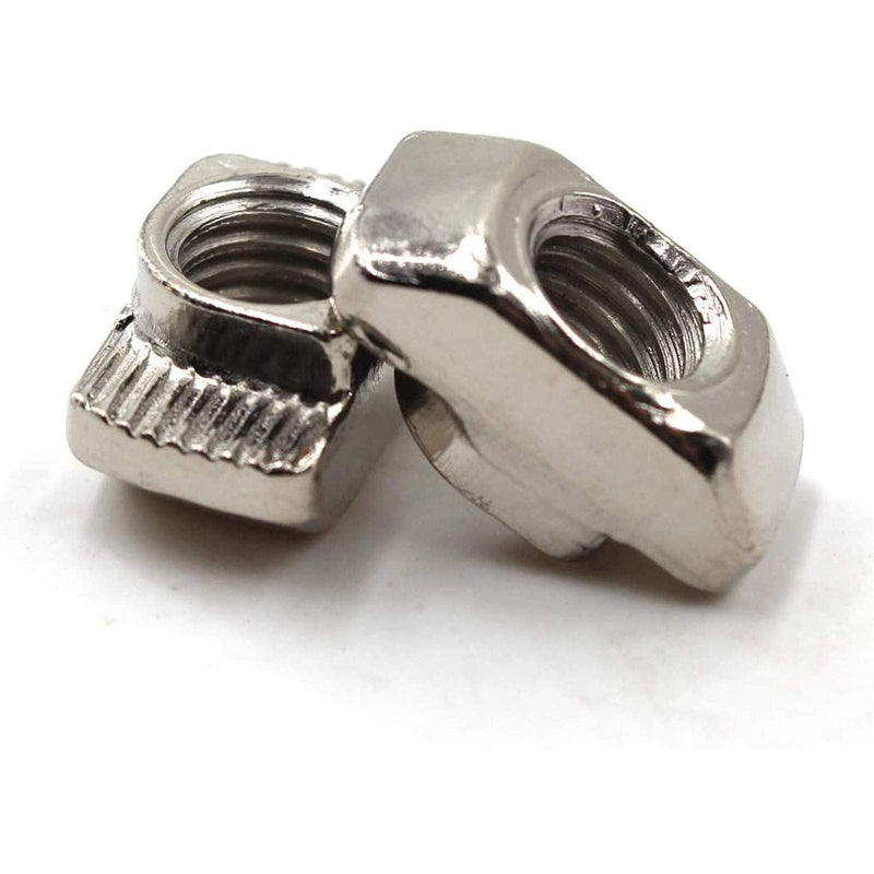 [Australia - AusPower] - 100 Pcs 4545 Series M8 T Nuts, T Slot Nut Hammer Head Fastener Nut, Nickel Plated Carbon Steel Nut for Aluminum Profile (4545 Series M8) 4545 Series M8(100 Pcs) 