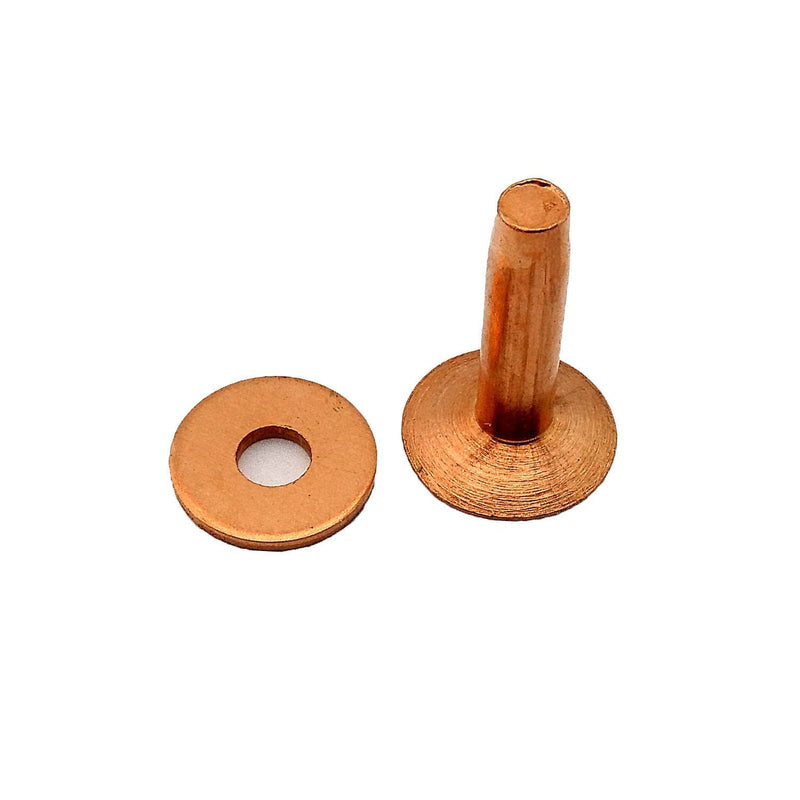 [Australia - AusPower] - C.S. Osborne Set of 12 Copper Rivets & Burrs #1700-14 (Size 14) Made in USA 