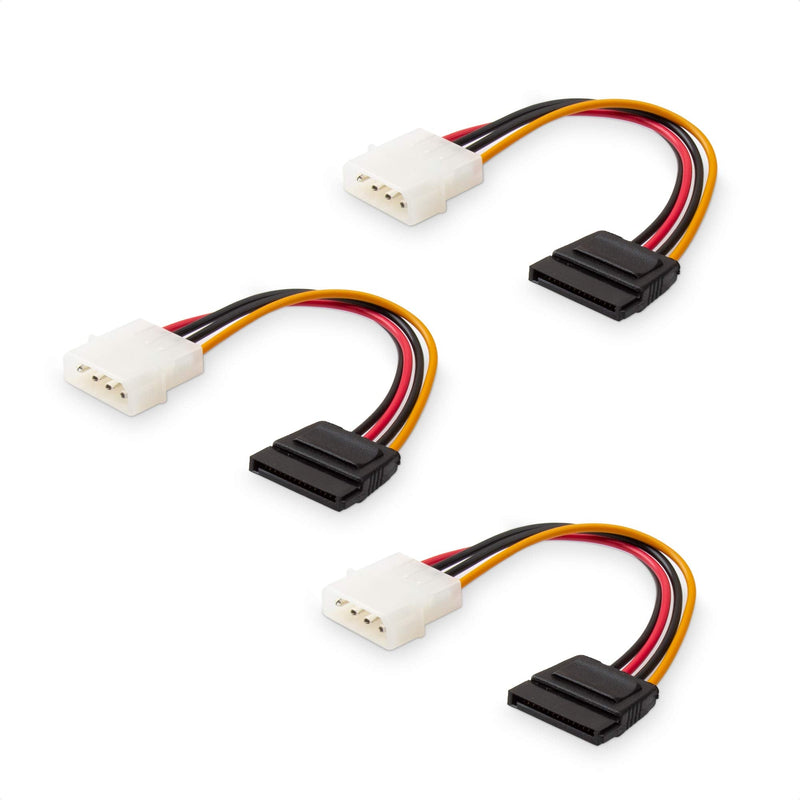 [Australia - AusPower] - Cable Matters 3-Pack 4 Pin Molex to SATA Power Cable (SATA to Molex) - 6 Inches 
