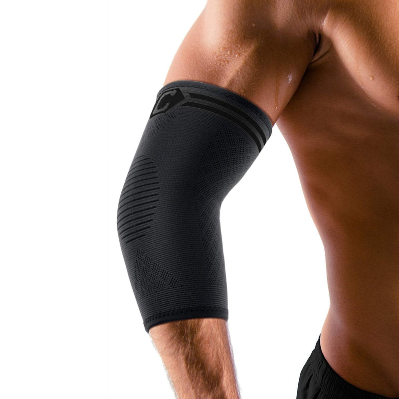 [Australia - AusPower] - CAMBIVO 2 Pack Elbow Brace for Tendonitis, Tennis Elbow Compression Support Sleeve for Golfers Elbow Pain Relief, Arthritis, Bursitis, Workout, Weightlifting Medium Black (2 Pack) 