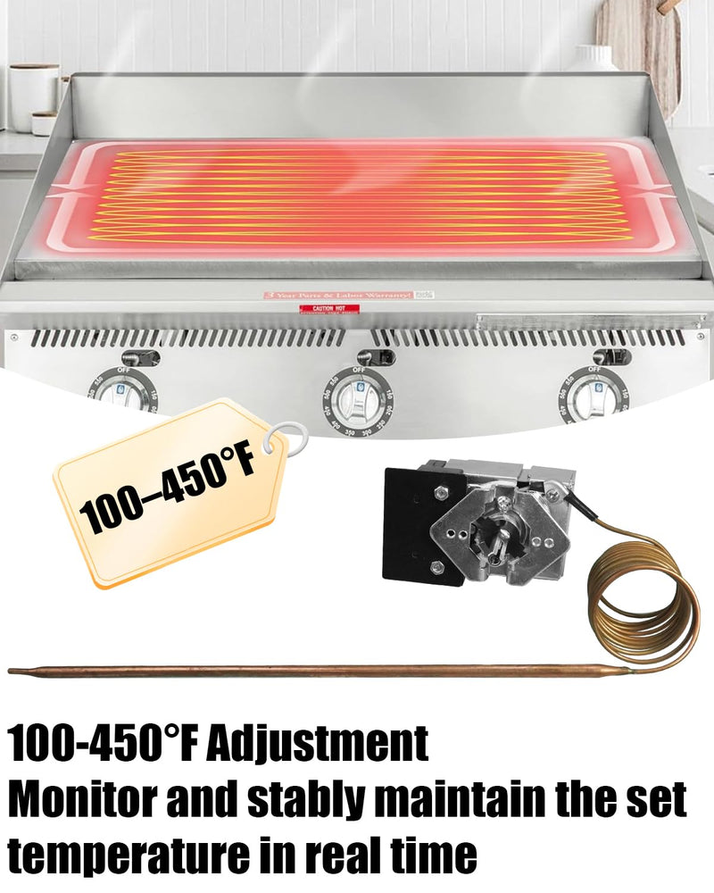 [Australia - AusPower] - SA-465-36 Electric Griddle Thermostat Control Fit for Star MAX Griddle Star 2T-Z5958 AllPoints 46-1368, Thermostat Temp 100-450F Replace SA-465-36 SA46536 