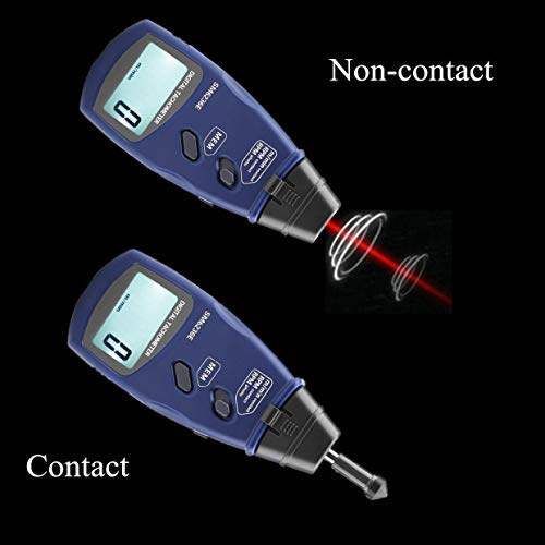 [Australia - AusPower] - Tachometer, Professional SM6236E Non-Contact/Contact Digital Photoelectric Tachometer 2.5~99999RPM 5 Digits 18 mm Digital LCD Tach Rotation Meter Tester 