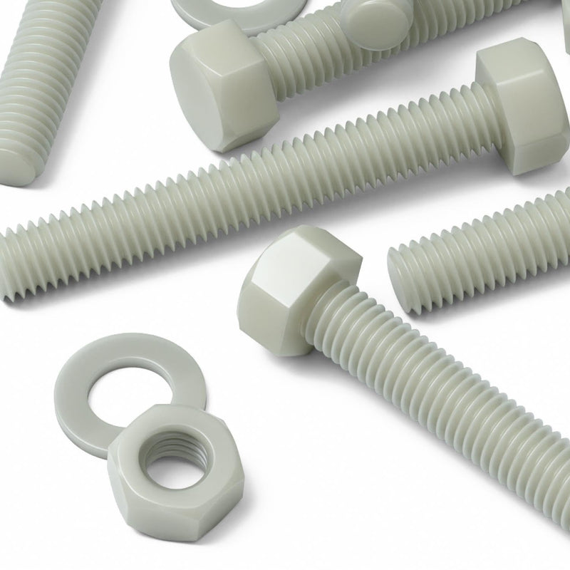 [Australia - AusPower] - 10 x Glass Filled Reinforced, Super Nylon Hex Head, M10 x 70mm, Machine Screws, Plastic Nuts and Bolts, Washers, (25/64 x 2 3/4 in) 