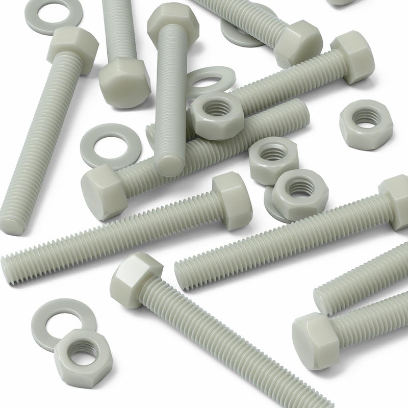 [Australia - AusPower] - 10 x Glass Filled Reinforced, Super Nylon Hex Head, M10 x 70mm, Machine Screws, Plastic Nuts and Bolts, Washers, (25/64 x 2 3/4 in) 