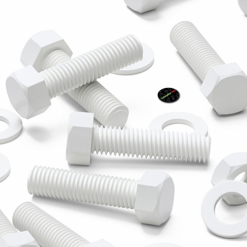 [Australia - AusPower] - 20x White Hexagon Head Screws Polypropylene (PP) Plastic Nuts, Washers, Bolts, Hex Head, M10 x 40mm, Fastener, 3/8 x 1 37/64 