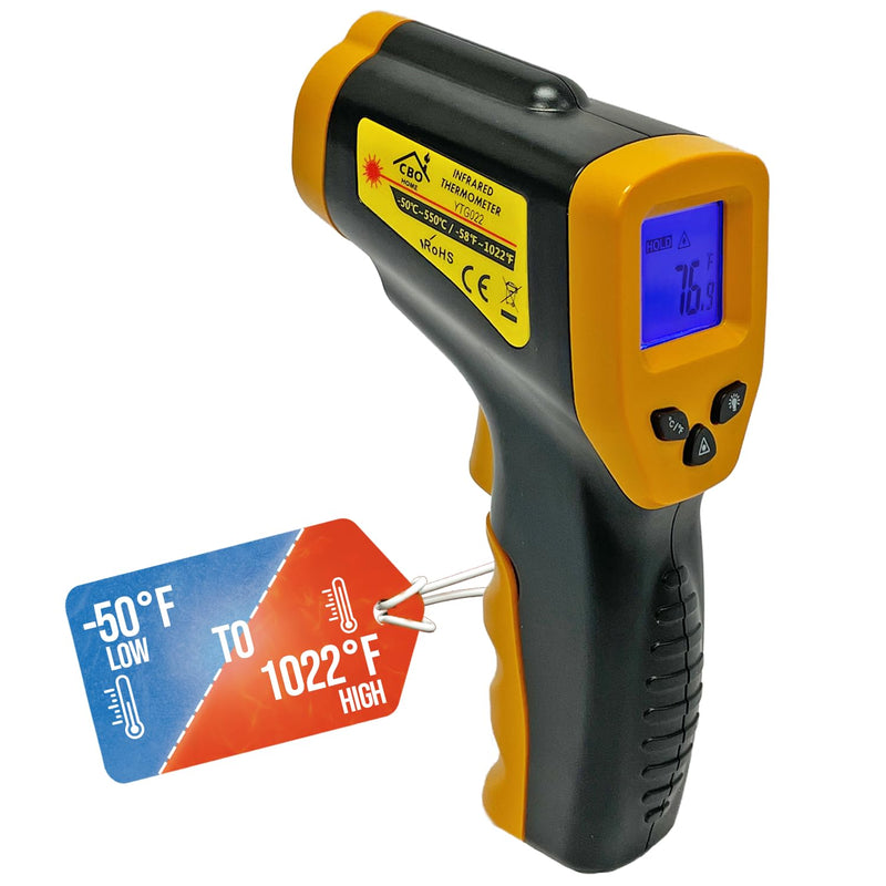 [Australia - AusPower] - Infrared Thermometer Gun - Digital Food & Surface Temp Gun (-58F to 1022F) for Pizza Oven, Grill, Meat, HVAC, Engine 
