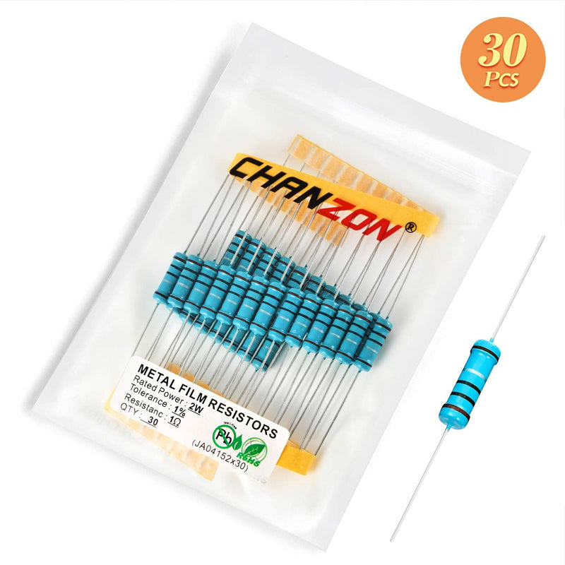 [Australia - AusPower] - Chanzon 30pcs 2W 1 ? ohm Metal Film Fixed Resistor 0.01 ±1% Tolerance 1R MF Through Hole Resistors Current Limiting Rohs Certificated [2ZC03] 1 ohm 