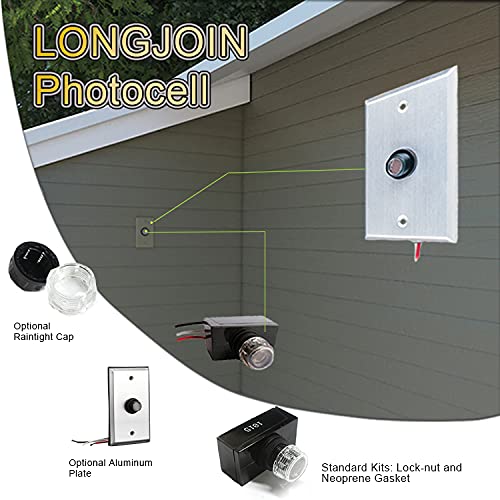 [Australia - AusPower] - Dusk to Dawn Sensor Photoelectric Switch Wire-in photocell Sensor Post Eye Light Control IP65 Waterproof Photocell for Outdoor Lights 