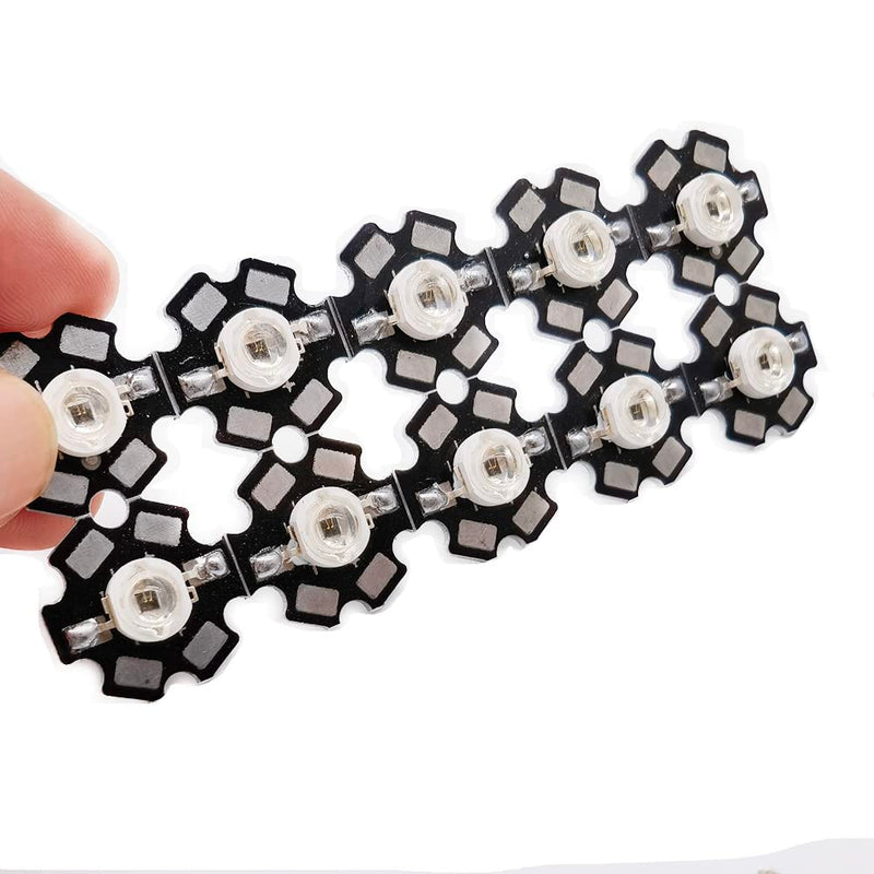 [Australia - AusPower] - 10 pcs High Power Led Chip 3W SMD COB Light Emitter Components Diode on 20mm PCB Base (10pcs 3W IR 850nm on PCB) 10pcs 3W IR 850nm on PCB 