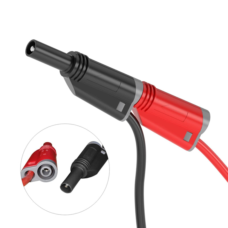 [Australia - AusPower] - Cleqee Pack of 10 4 mm Stackable Coated Banana Plugs Safety Fully Insulated Solderless Screw Mounting DIY Connector Red Black Red & Black 