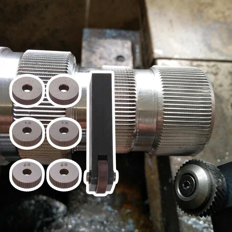 [Australia - AusPower] - CNBTR 0.5mm 1.5mm 2mm Pitch Single Wheel with 1.0mm Pitch Straight Linear Knurling Tool Set of 7 
