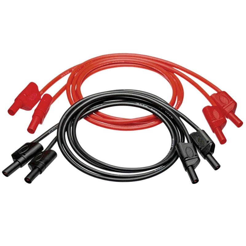 [Australia - AusPower] - CESS-212 Safety Banana Cable - 2 Pairs, 3 Feet Length, 12 AWG Soft Silicone, Male to Male Test Leads, Tinned Copper Wire for Secure Electrical Testing 