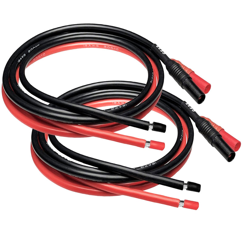 [Australia - AusPower] - CESS-217 Seal Insulated Safety Banana Plug to Bare Wire - 3 Feet Soft Silicone Cable, Tinned Copper, 2 Pairs, Black and Red, Perfect for DIY Multimeter Test Leads 