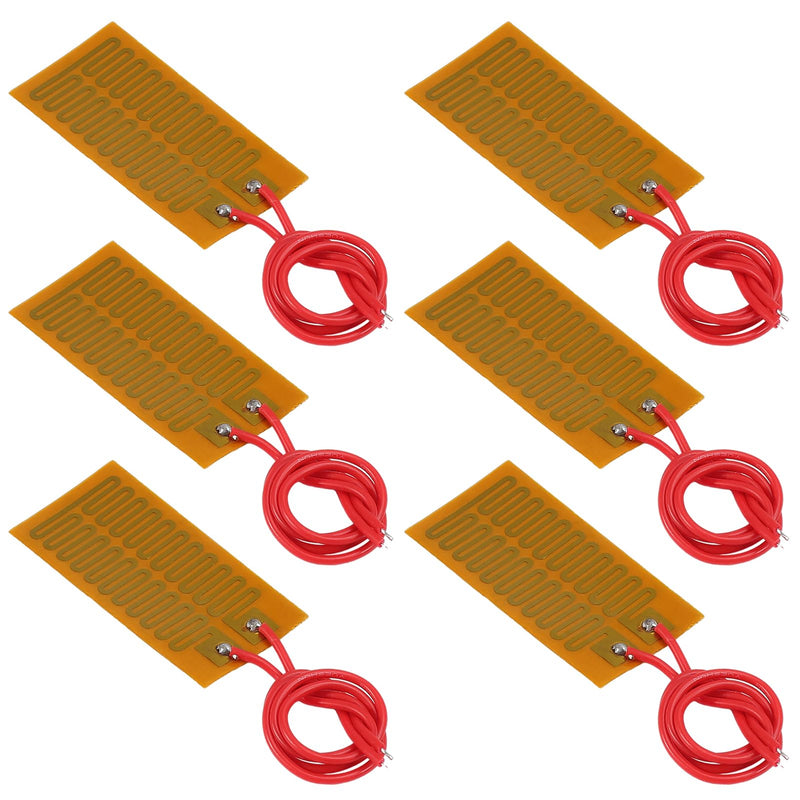 [Australia - AusPower] - 6pcs Film Heater Plate Adhesive Pad 12V 7W 25mmx50mm PI Heating Elements Film Strip Heater Adhesive Polyimide Heater Plate 