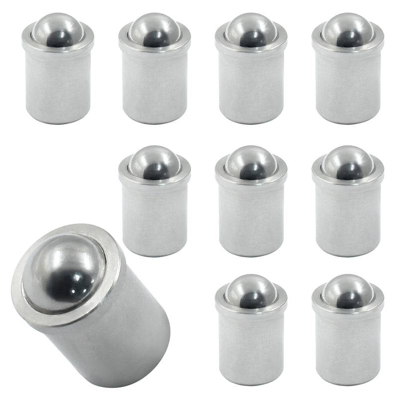 [Australia - AusPower] - 10 pcs Ball Plungers 0.39" Diameter Ball Bearing 304 Stainless Steel Push Fit Ball Spring Smooth Plunger for Door, Cabinet, Closet Drawer?? 10x13? 0.39"x0.51"(D*H) 10 