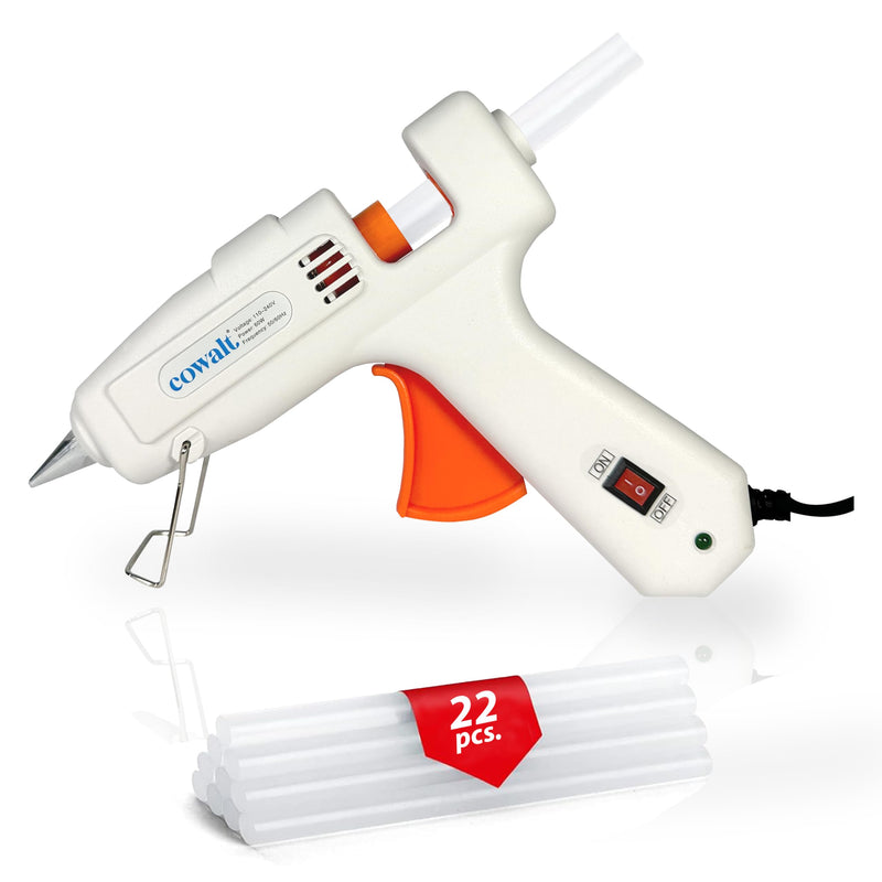 [Australia - AusPower] - 60W Professional Hot Glue Gun Kit - Full Size, Fast Heating, Heavy Duty Silicone Glue Gun with Sticks for Crafts, DIY, Home Repairs White 